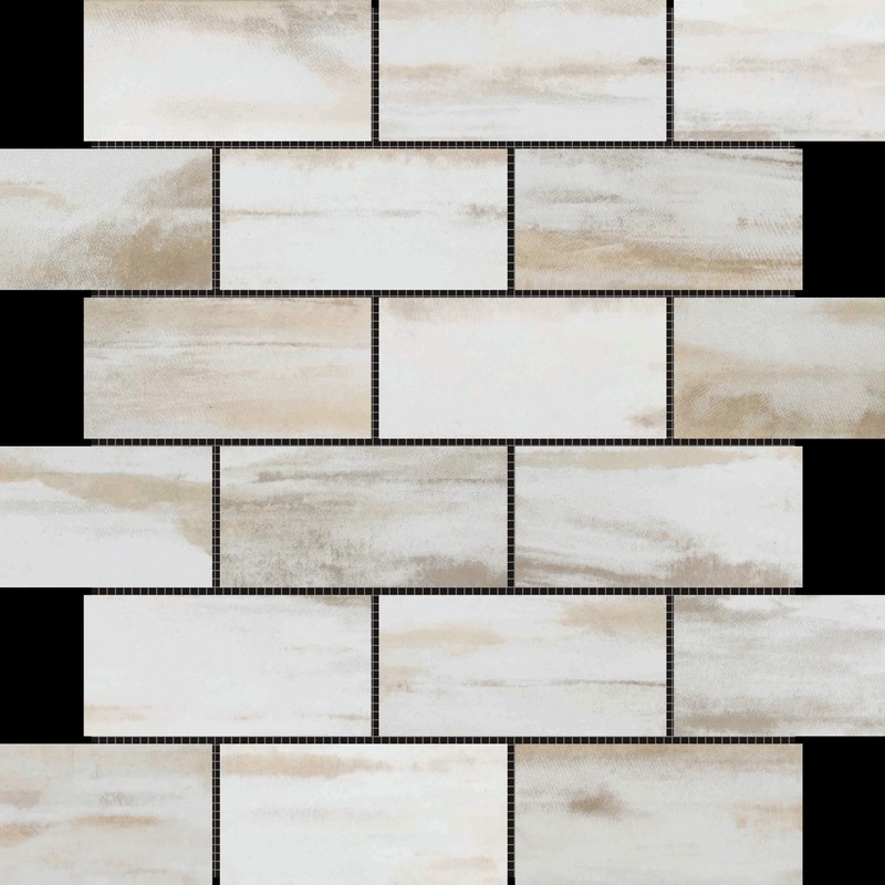 2"x4" Glazed Ceramic Beige Mix Rough Surface