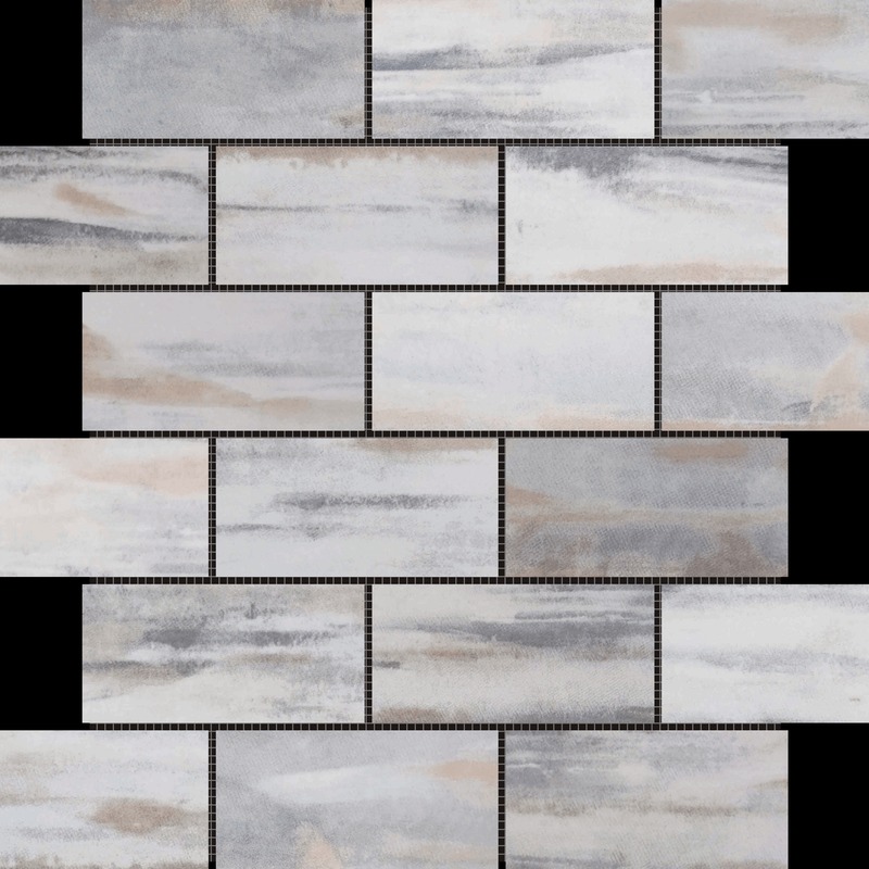2"x4" Glazed Ceramic Grey Beige Mix Rough Surface