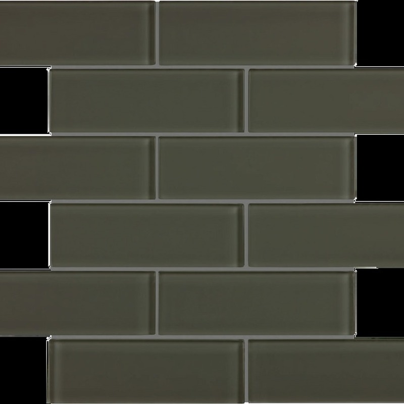 Slate Stone Grey Glazed Ceramic 2"x6" Brick
