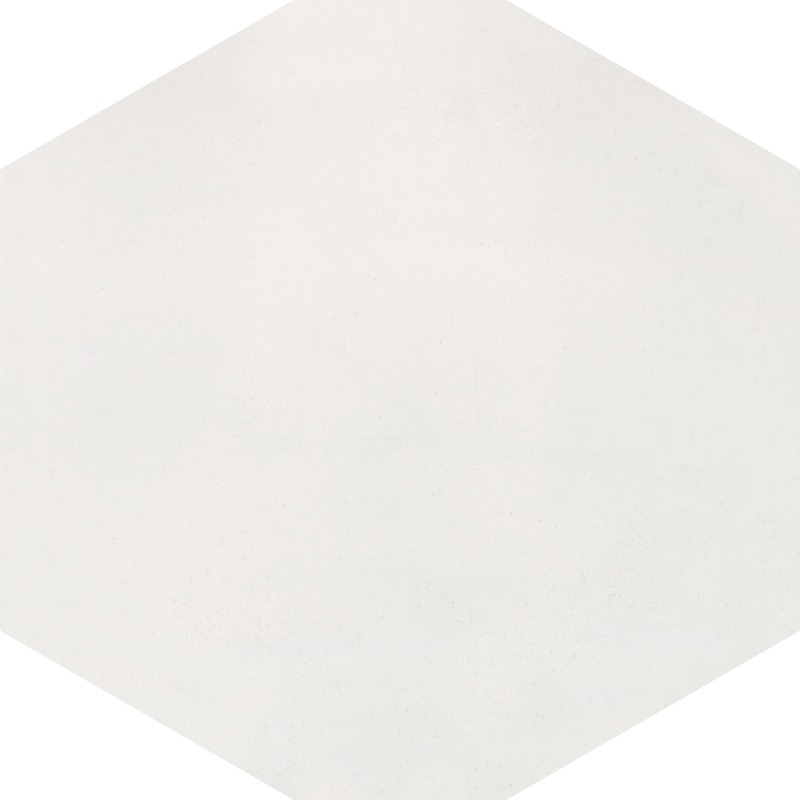 Cement Tile Hexagon White CIBL03