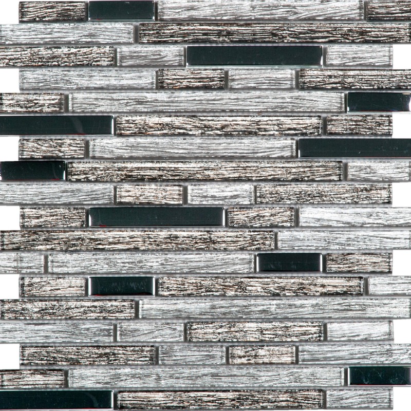 Baguette Glass Polished Grey Brown Mix