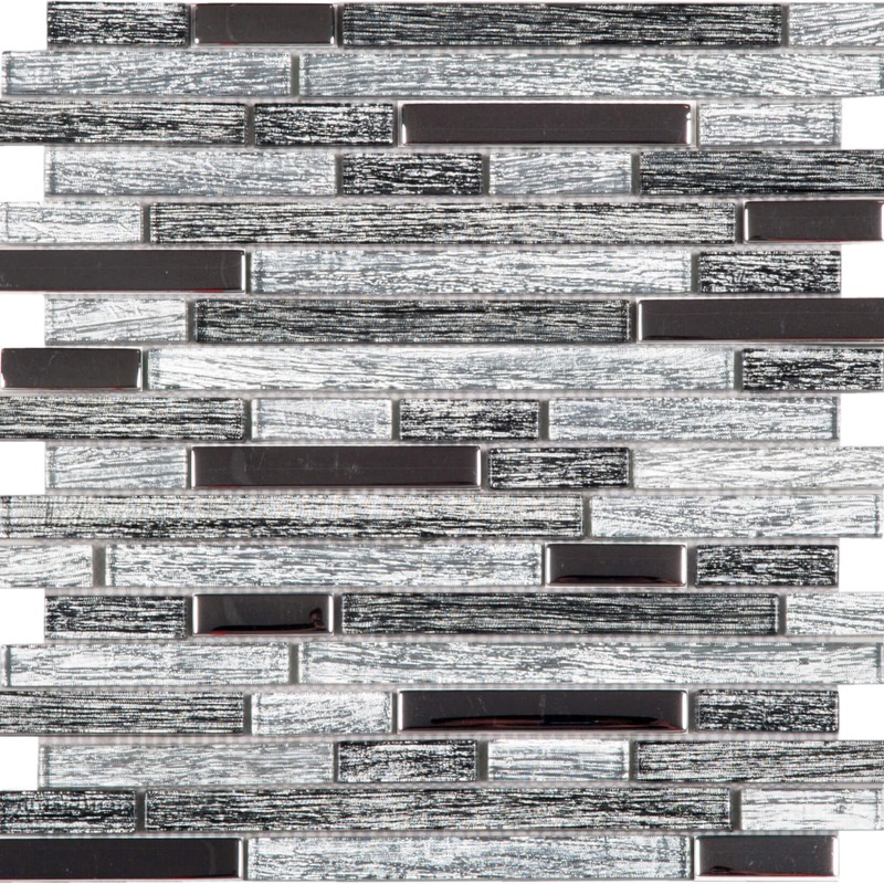 Baguette Glass Polished Grey Mix