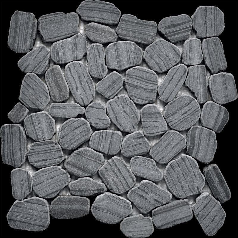 Striped Sliced Tumbled Grey Marble