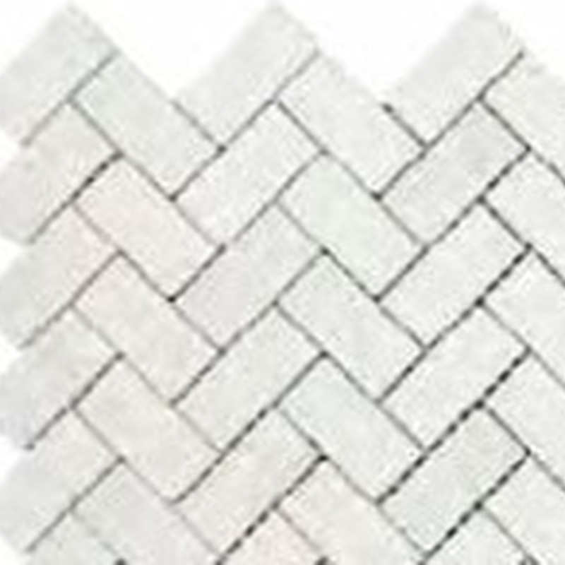 Herringbone Crystal White Marble Polished 1"x2"