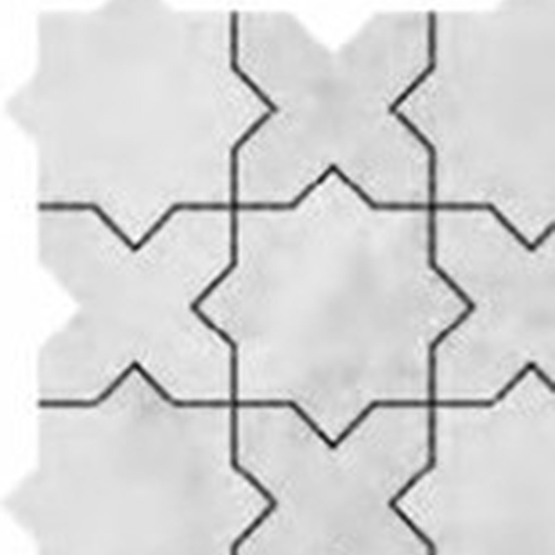 3"x3" Cross & Star White Grey Marble