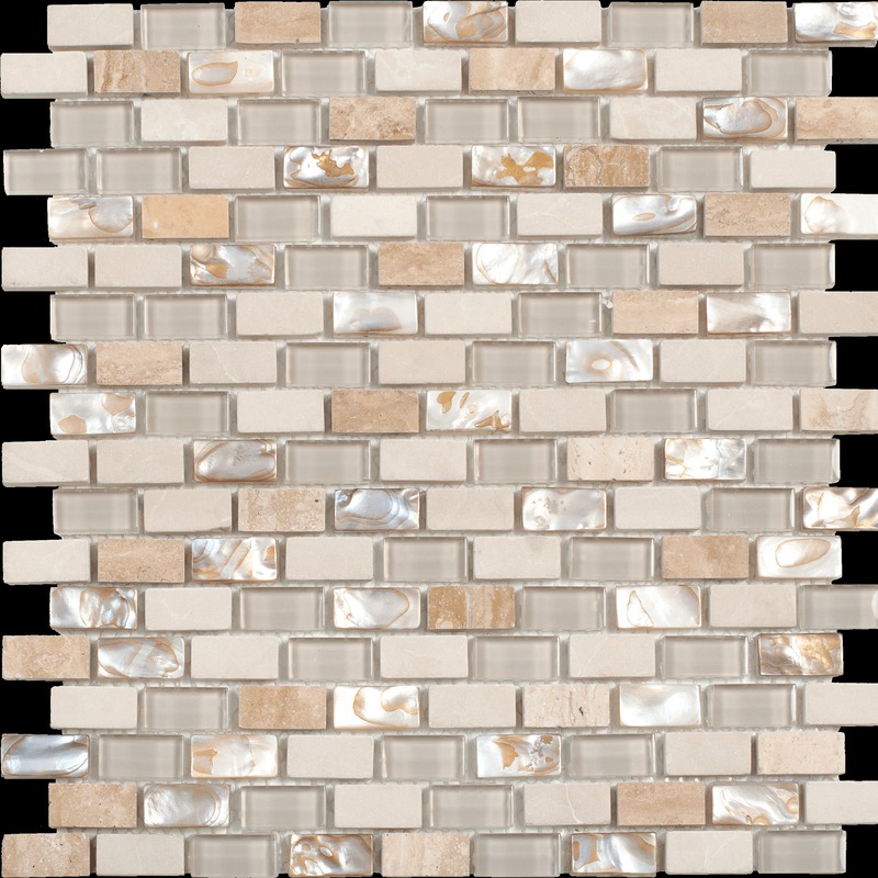 Mother of Pearl Beige/White/Beige Mix Brick