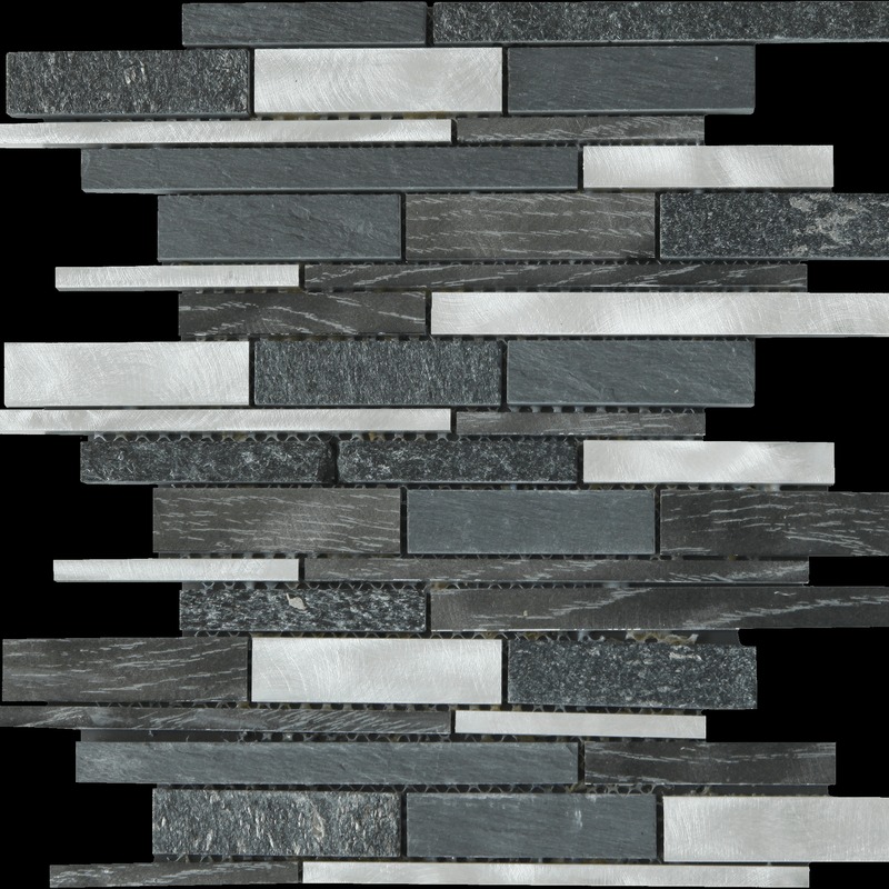 Baguette Stone Grey Black Aluminum Mix