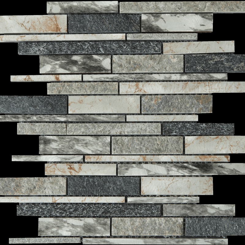 Baguette Stone Grey Beige Black Aluminum Mix