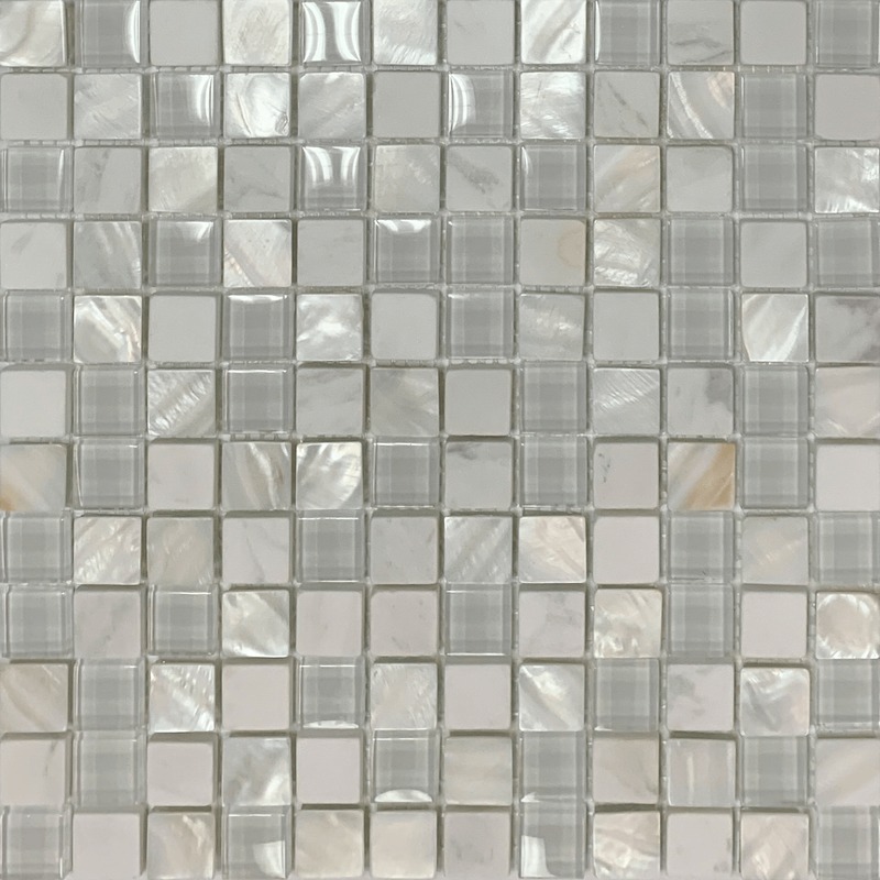 Mother of Pearl Glass Marble White Mix