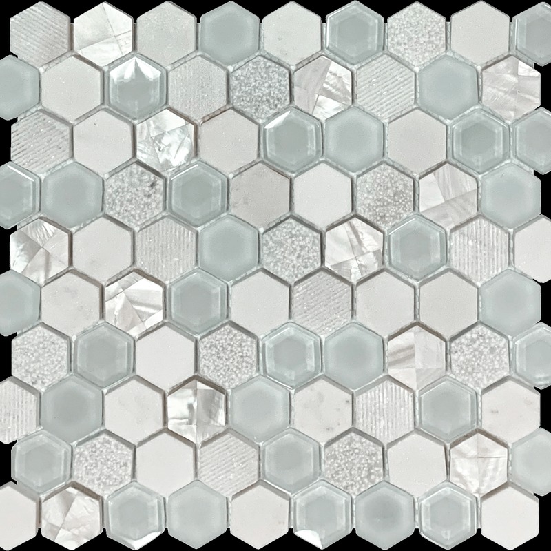 Mother of Pearl Glass Marble White Mix