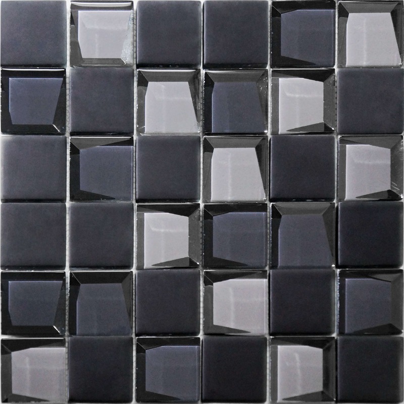 Glass 2"x2" Grey Mix Mosaic 12"x12"