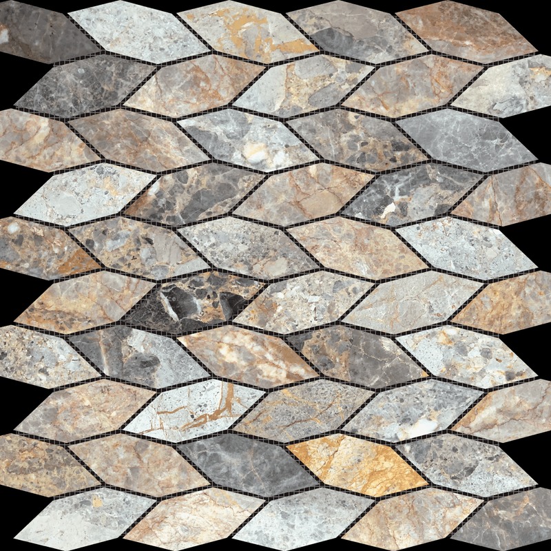Elongated Hexagon Royal Vein "Leaves"