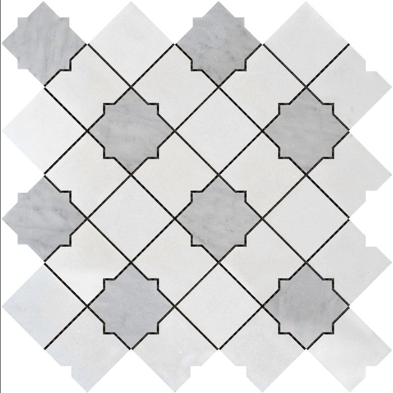 Star & Square White & Grey Mix Marble