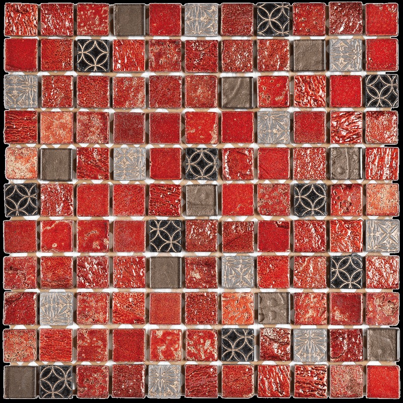 Red Stone/Brown Glass/Décor