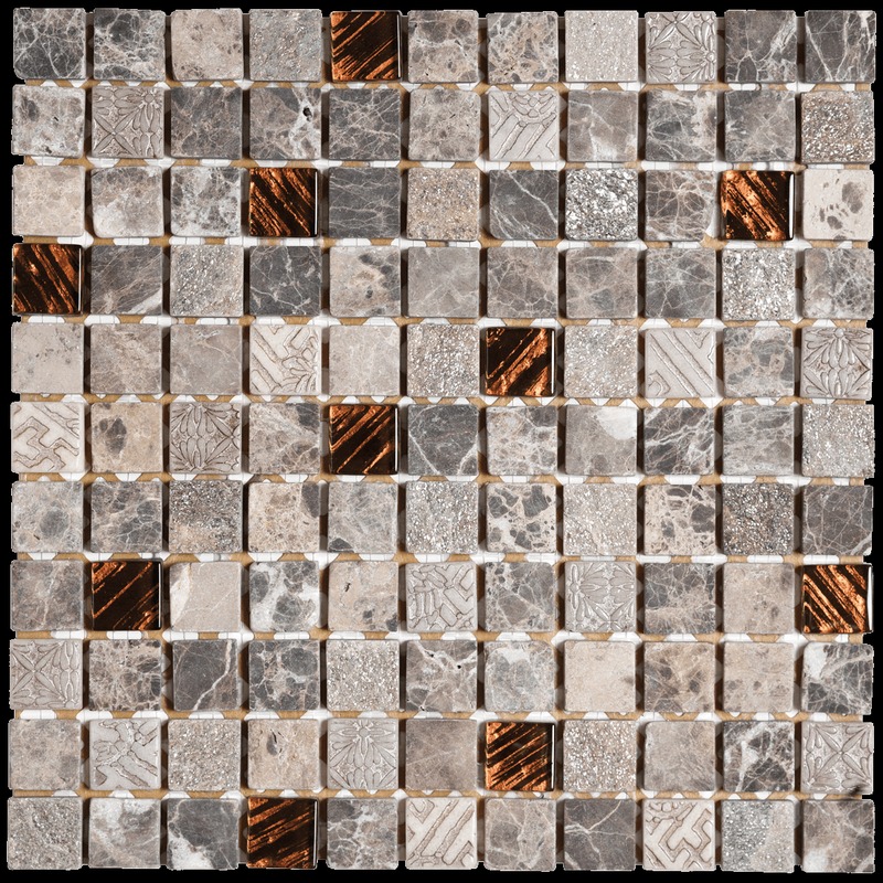 Beige Stone/Brown Glass/Décor
