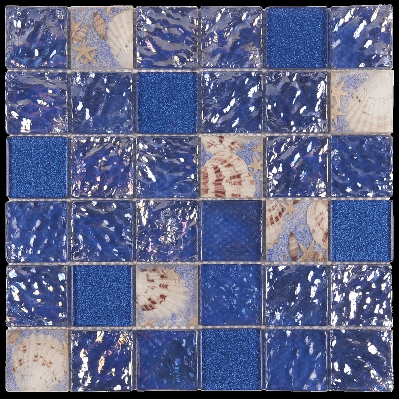 Mix Blue Glossy Glass/Shell