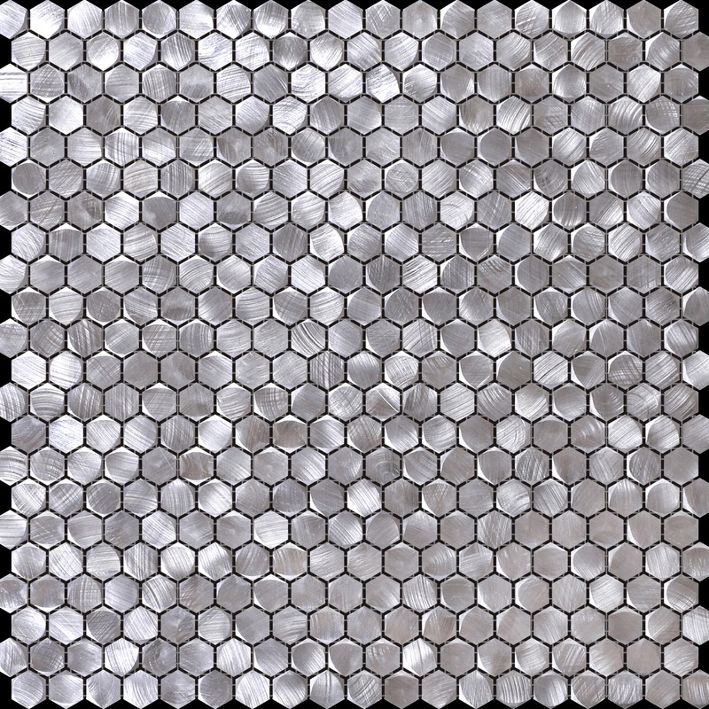 Medium hexagon silver aluminum