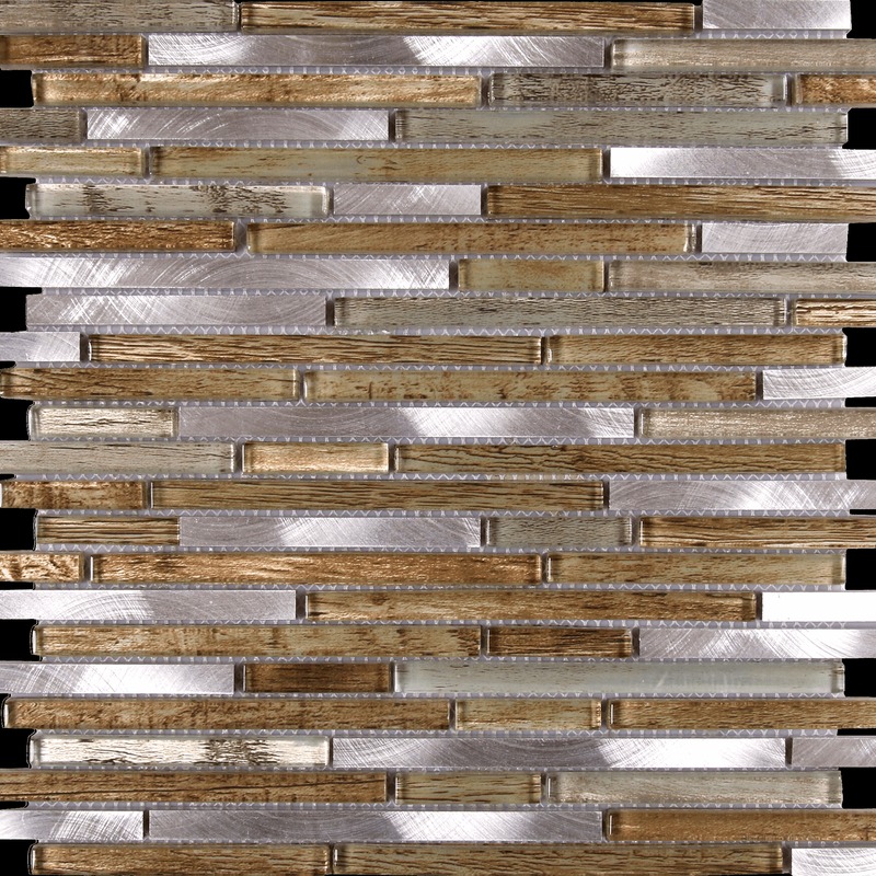 Baguette Glass Metal Mix Beige Grey