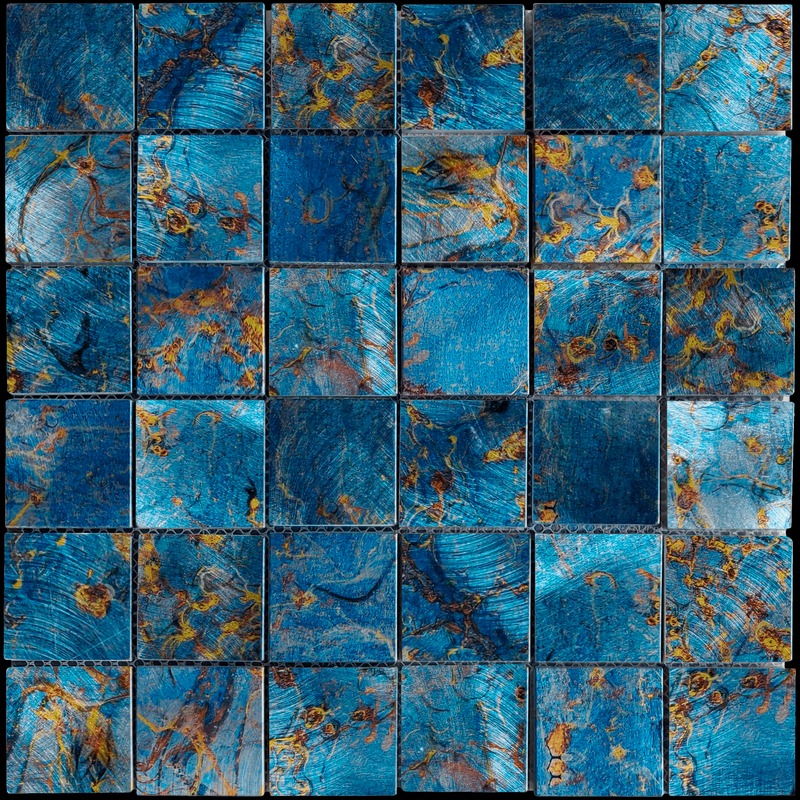 2"x2" Blue Aluminum Mix"