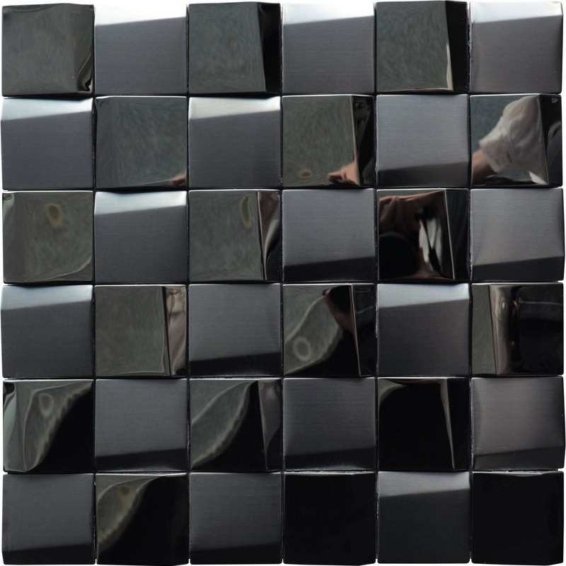 Black 3D Metal Mix Finish 2"x2"