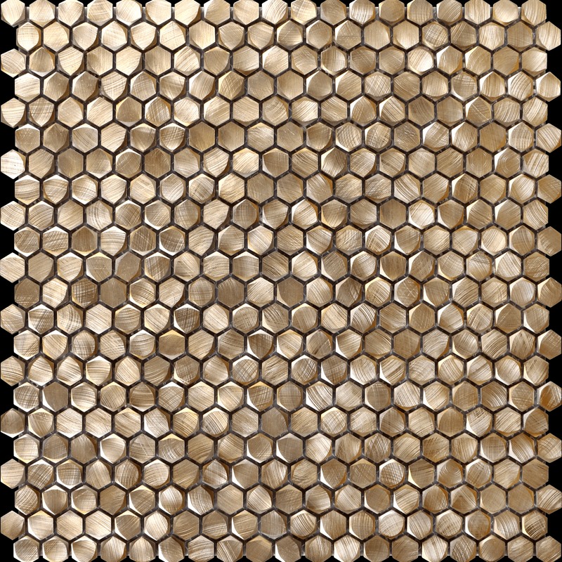 Medium hexagon gold aluminum