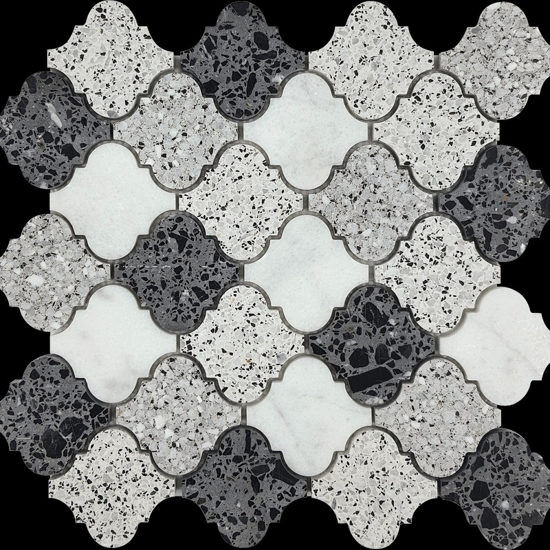 Lantern Terrazzo Marble White Grey Black Mix Mosaic