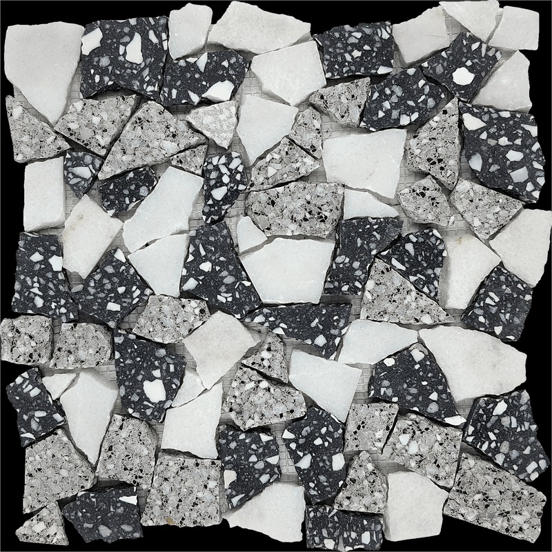 Mini Opus Terrazzo Marble White Grey Black Mix Mosaic