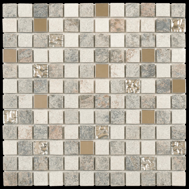 Grey/Beige Glass Quartzite Metal