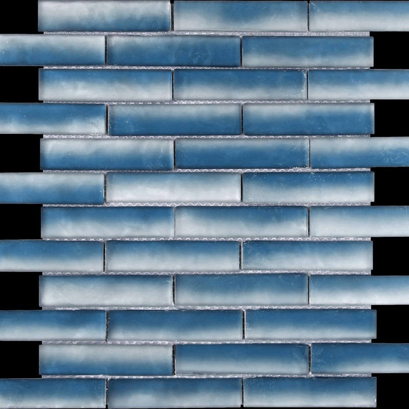 Glass Baguette Blue Mix Matte