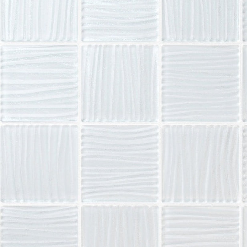 3"x3" White Glass Mosaic 12"x12"