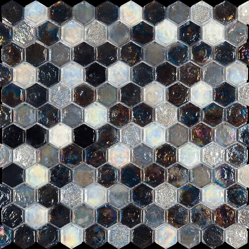 Black-Grey-White Iridescent Glass