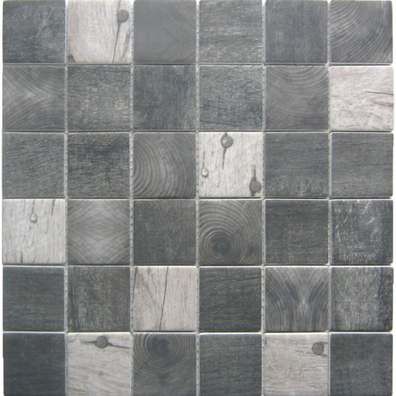Wood Look Squares Black Grey Mix
