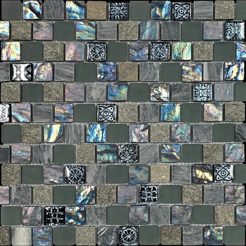 Stone&Glass Grey Beige Black Mix Brick