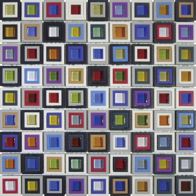 Multicolor Square Mix Glass Resin